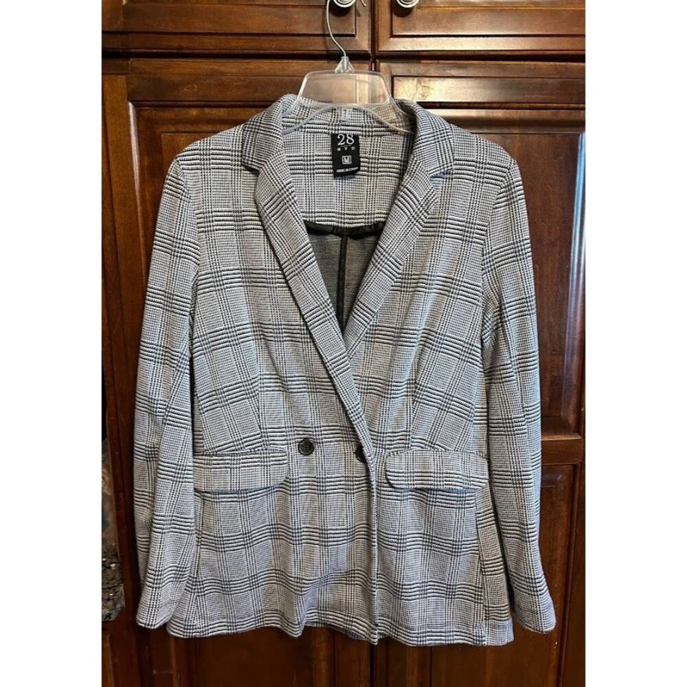 Project 28 NYC Womens Plaid Blazer Jacket Medium